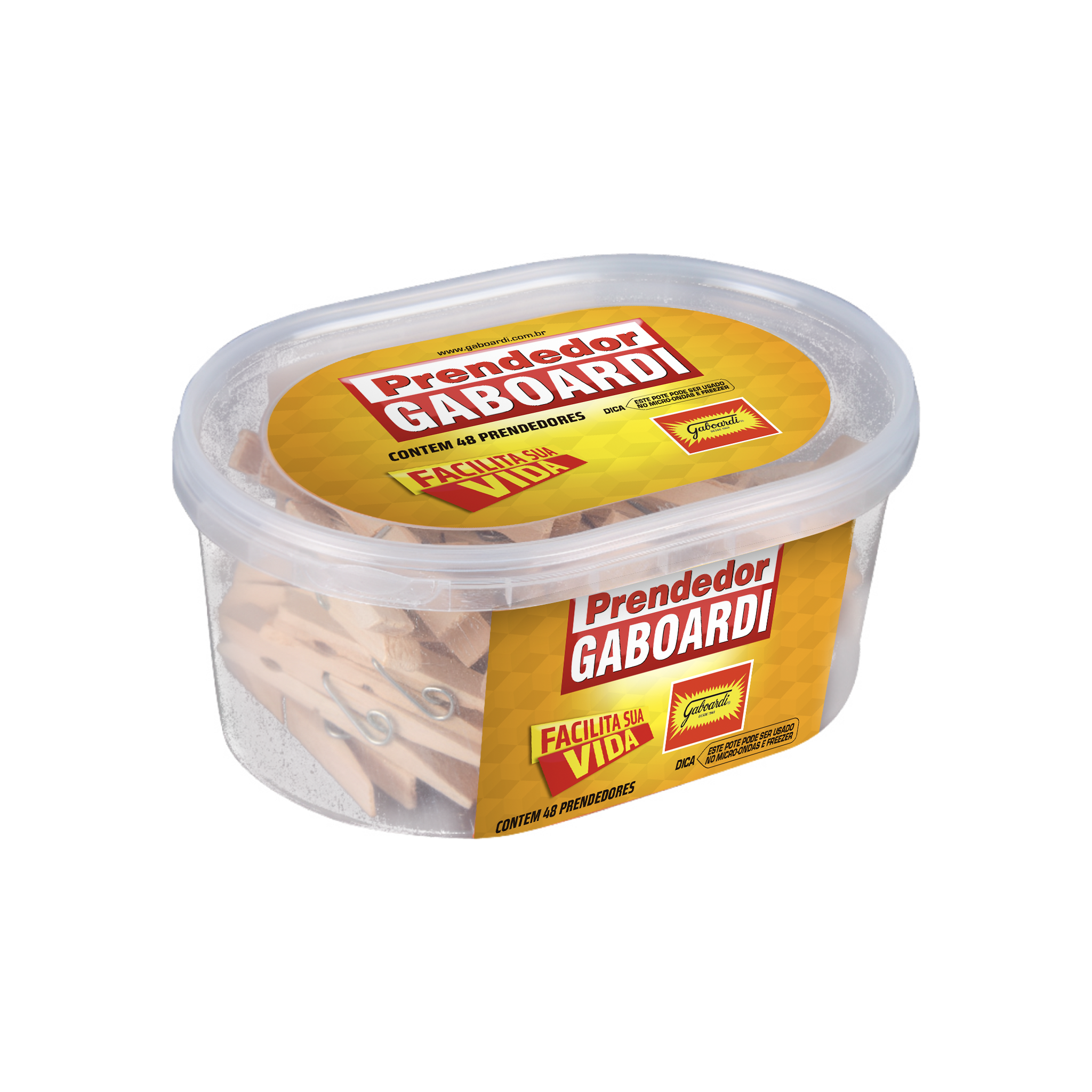 Prendedor de Roupas Madeira Pote